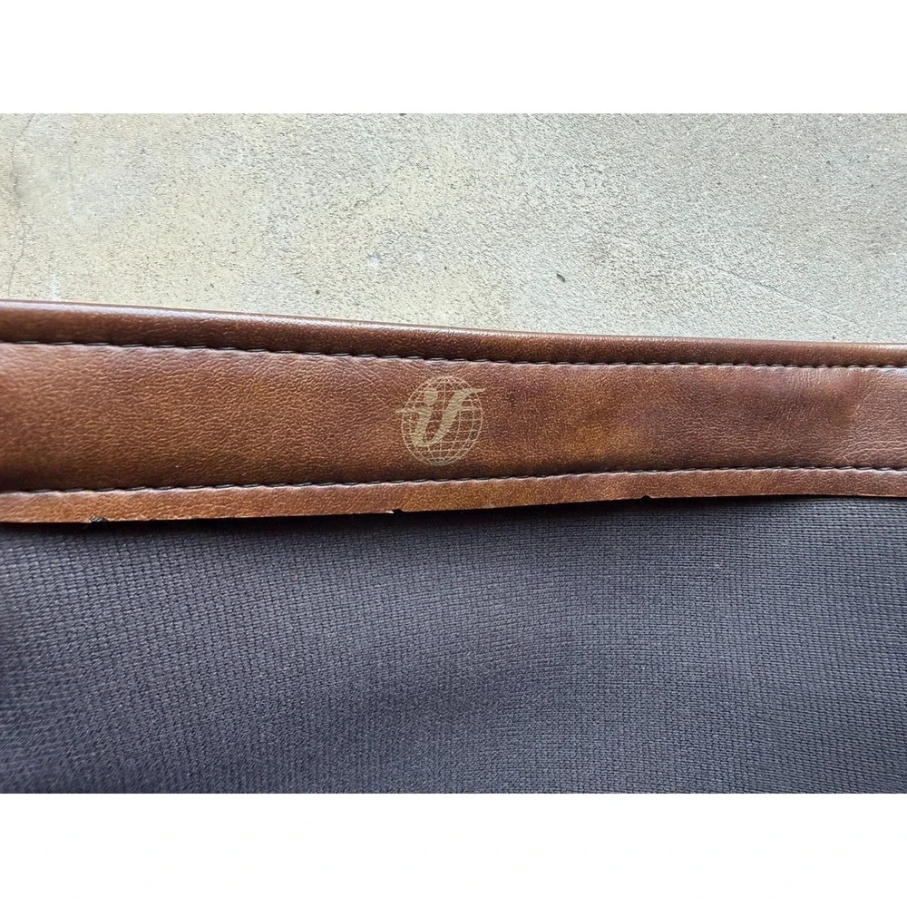 Brown Portfolio Clutch 15x12 Document faux leather  Zippered Pouch vtg